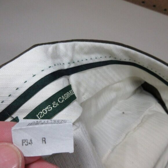 Ralph Lauren LRL mens brown Wool Cashmere cuffed pleated dress pants 34x30 EUC - Picture 4 of 6